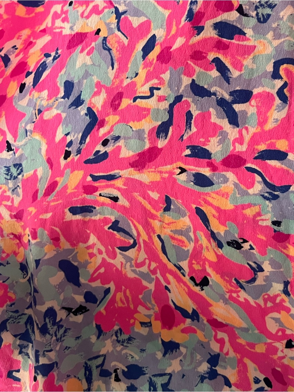 Lilly Pulitzer 100% Silk Tunic Top Small Pink Blue Resort Beach Preppy Coverup - Picture 11 of 11